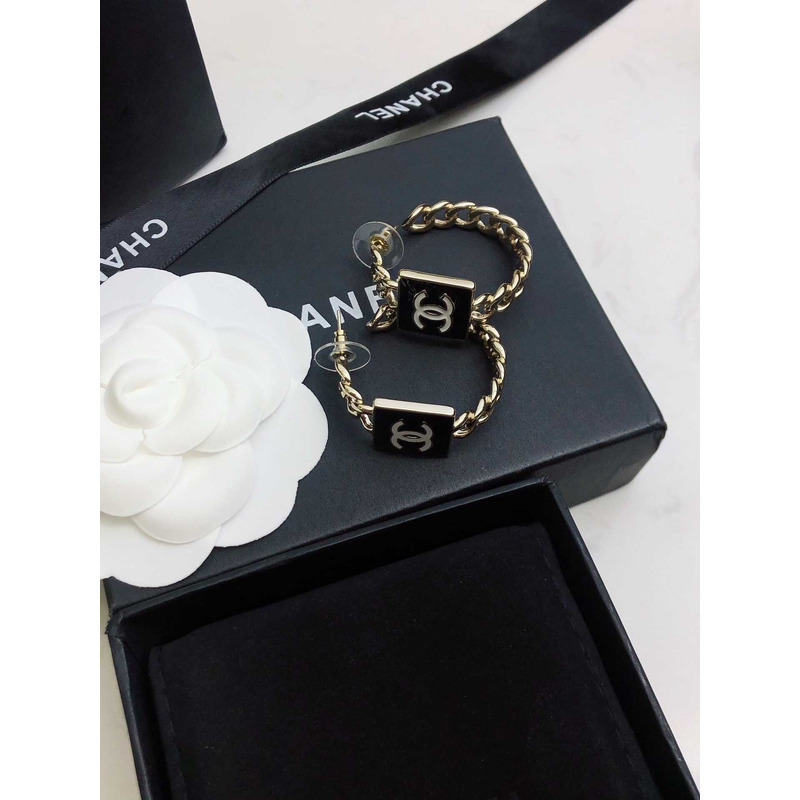 Ch*el mental cc earrings black