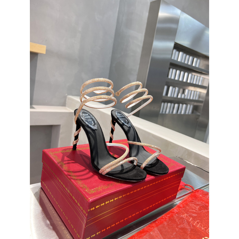 Rene Caovilla Margot Sandals Gold