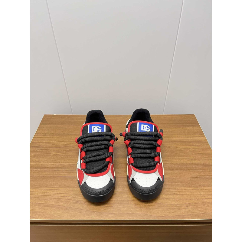 Dolce & Gabbana Black And Red Sneakers With Logo