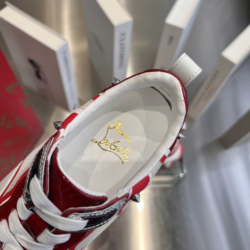 Ch**an louboutin sharkina sneaker white red