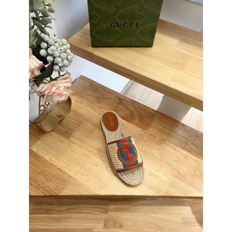 G*u*i pilar gg matelasse espadrille slide sandal multi color