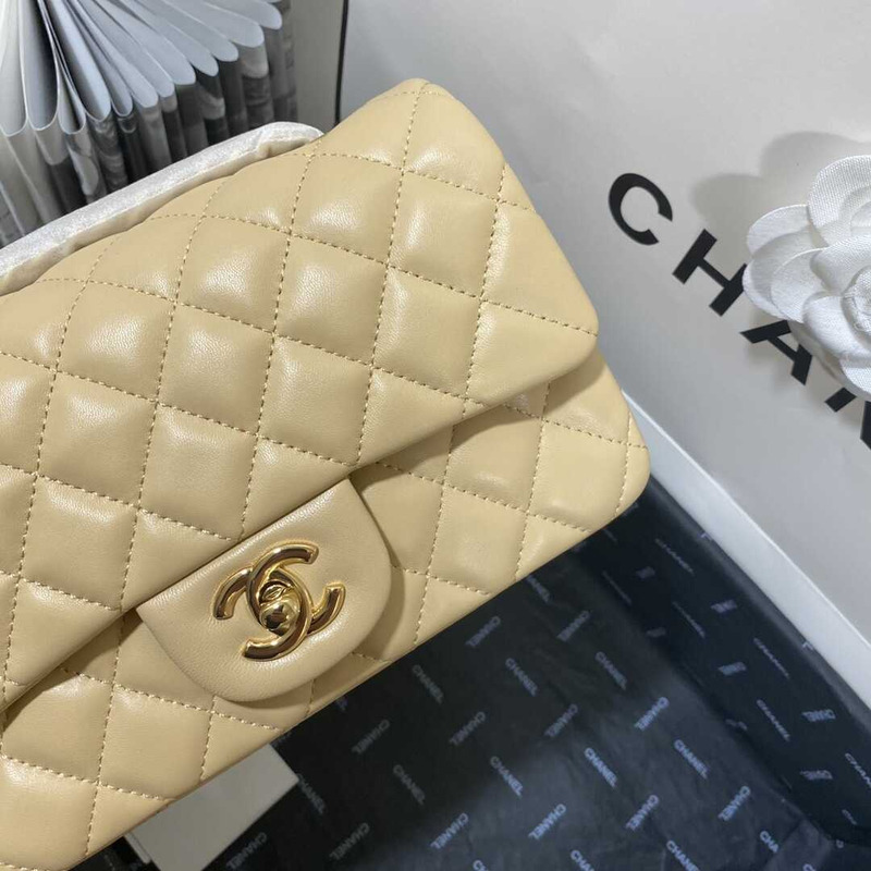 Ch*el classic flap mini  shoulder bag yellow