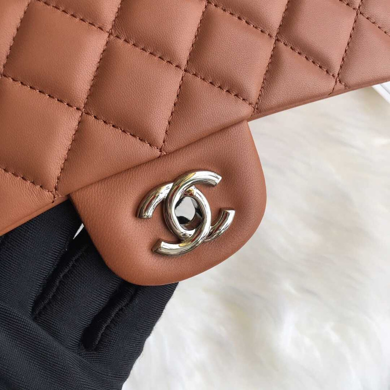 Ch*el classic flap mini  shoulder bag brown