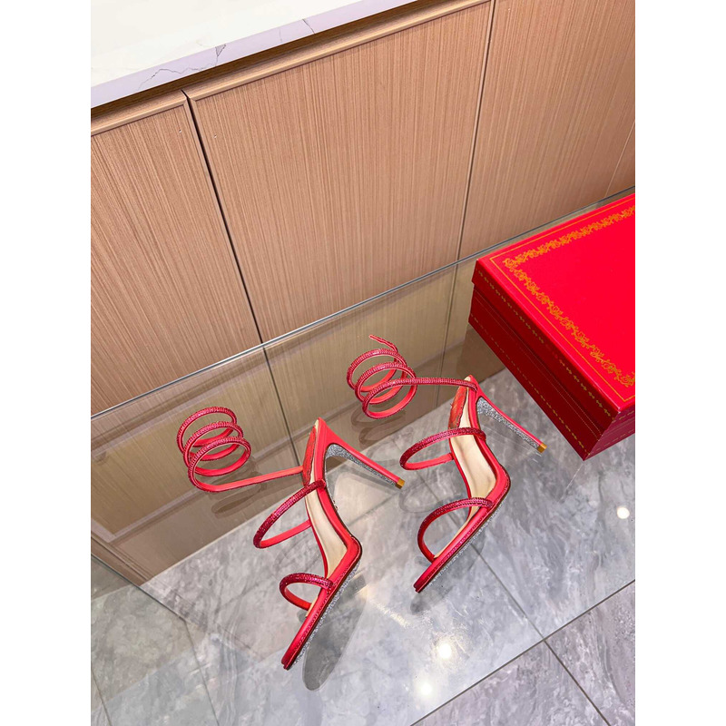 Rene Caovilla Caovilla Cleo Jewel Stiletto Sandals Red