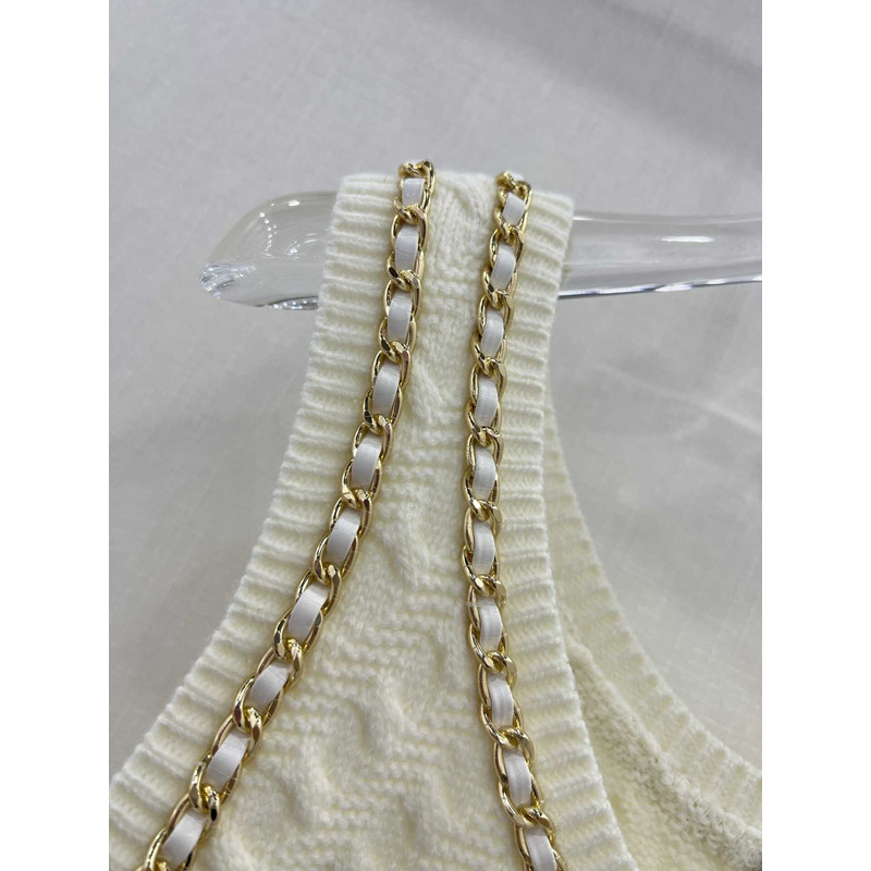 Ch*el tank top cream white