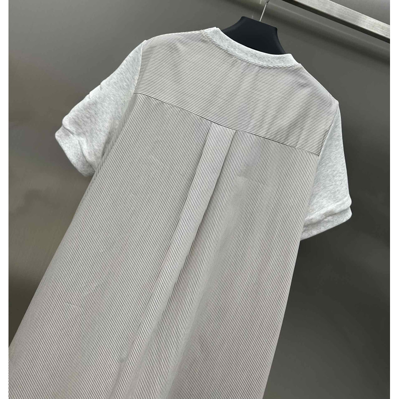 Pra*a logo cottton dress white