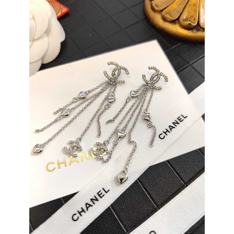 Ch*el cc drop earrings silver