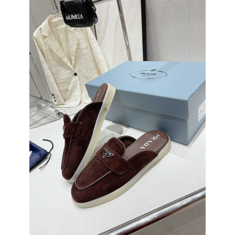 Pra*a suede sandals brown