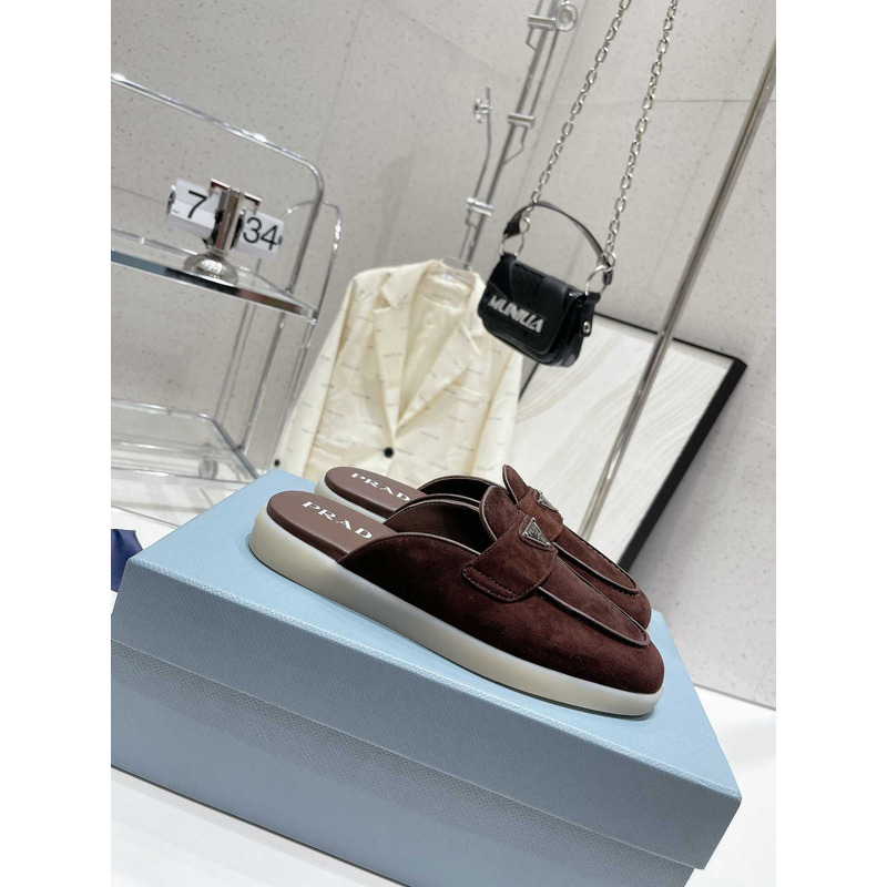 Pra*a suede sandals brown