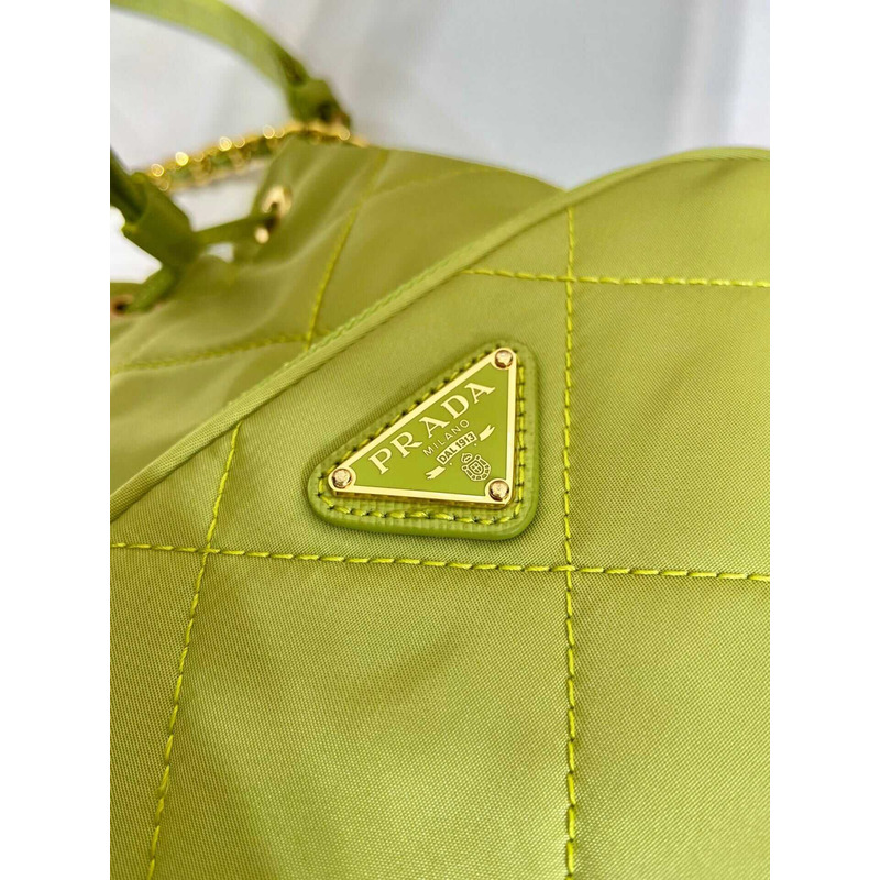Pra*a re-nylon shoulder bag lime green