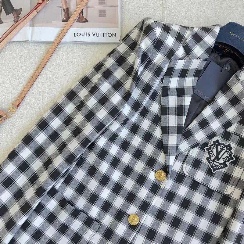 l**is V*t*n vichy check preppy blazer and shorts