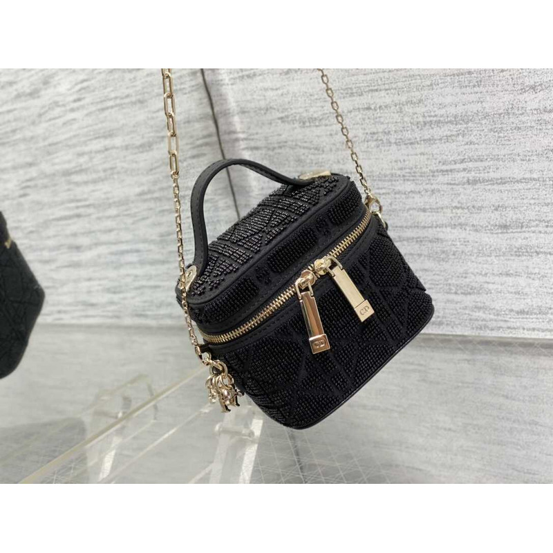 D*or small cd logo cosmetic bag black