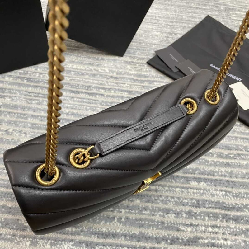 Saint Laurent Loulou Medium Bag In Quilted Leather Black