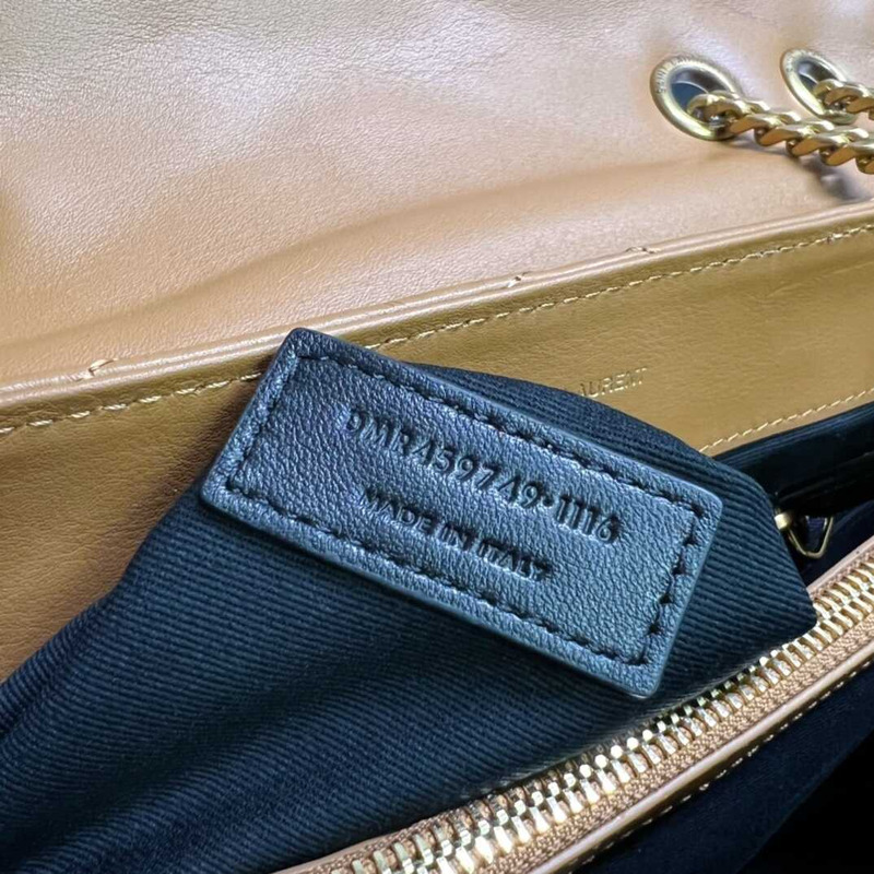 Saint Laurent Loulou Medium Bag In Quilted Leather Brown