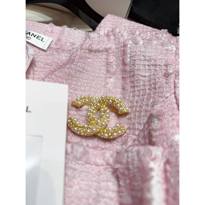 Ch*el tweed dress pink