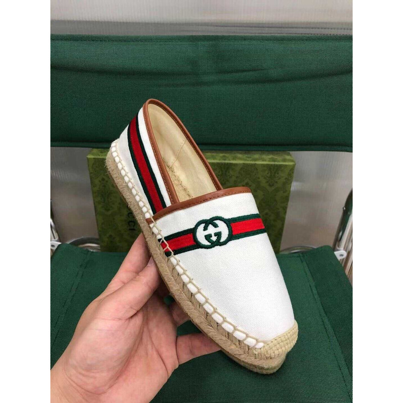 G*u*i embroidered espadrilles white