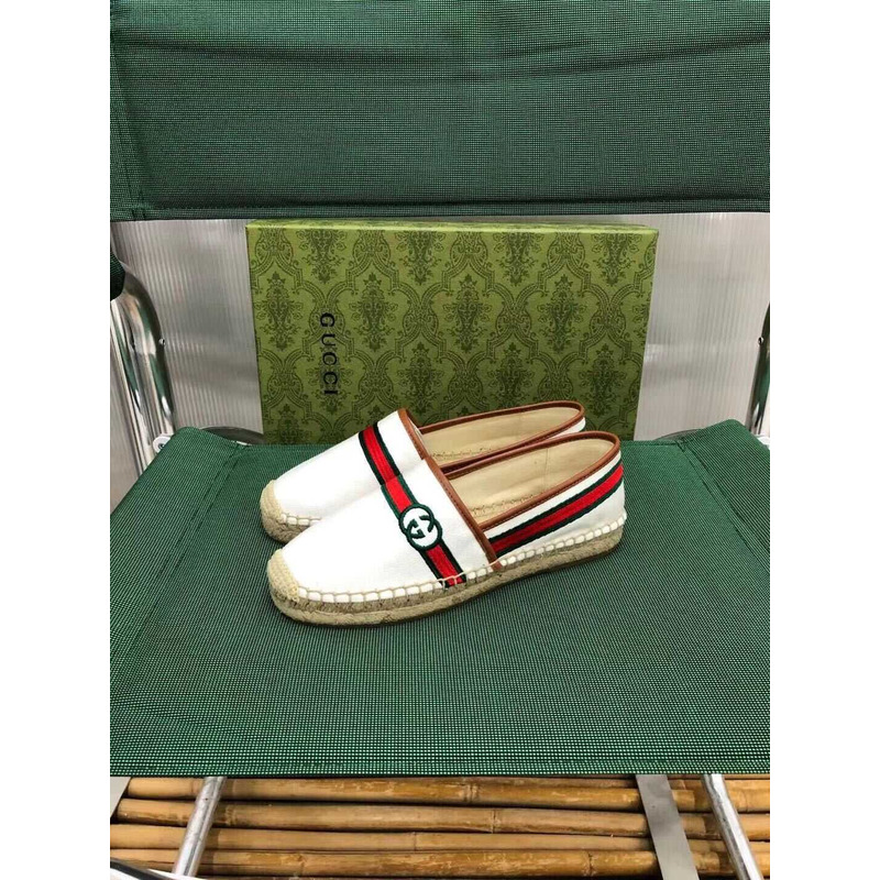 G*u*i embroidered espadrilles white