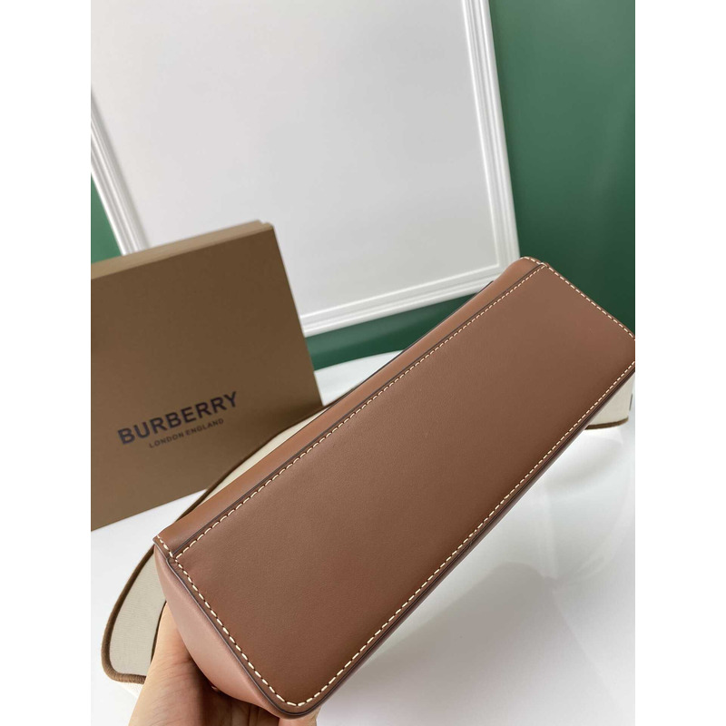 B**rry note brown topstitch leather crossbody bag
