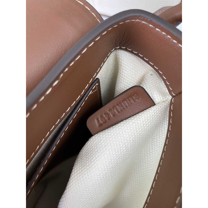 B**rry note brown topstitch leather crossbody bag