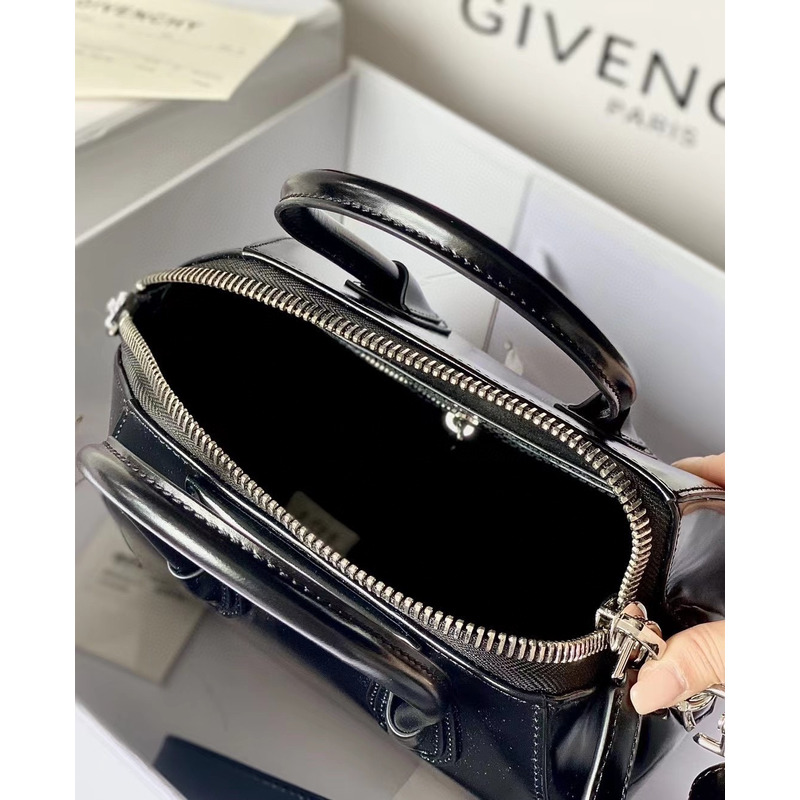 Givenchy Antigona Tote Glazed Mini Silver Metal Black