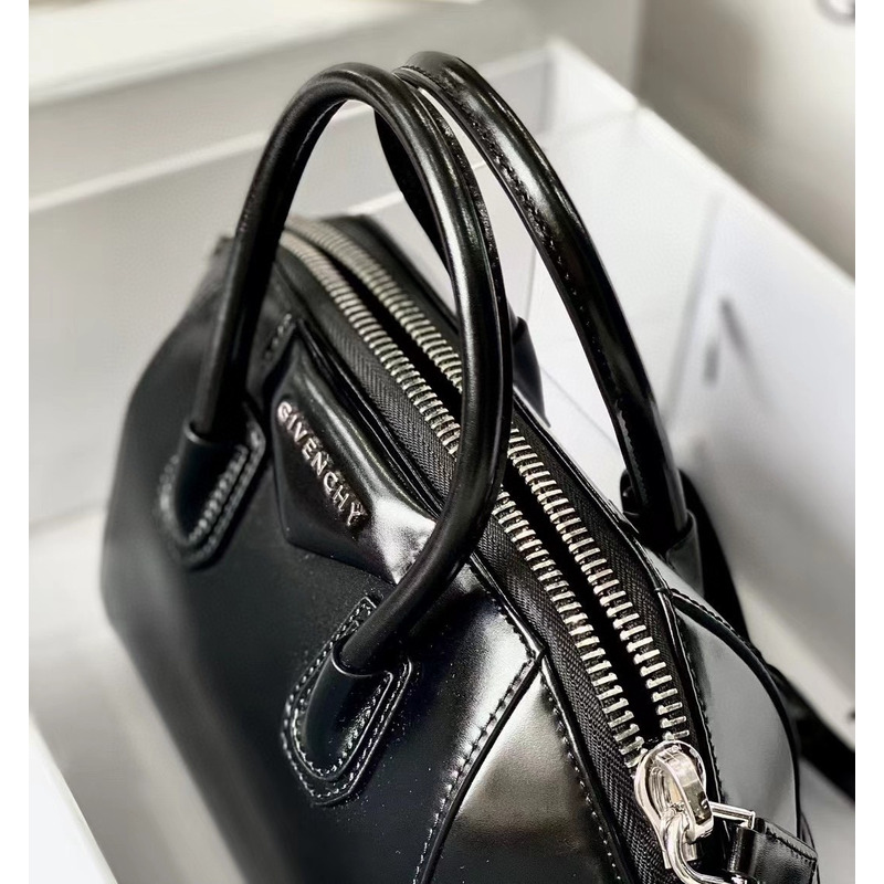 Givenchy Antigona Tote Glazed Mini Silver Metal Black