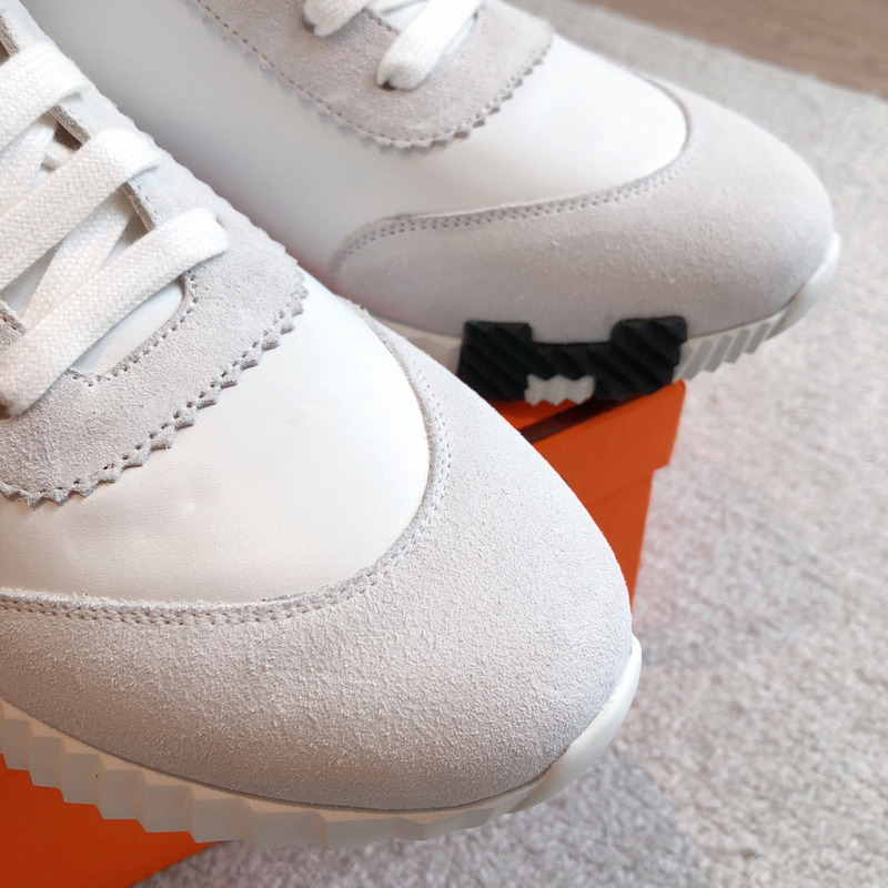H**mes bouncing high-top sneakers grey