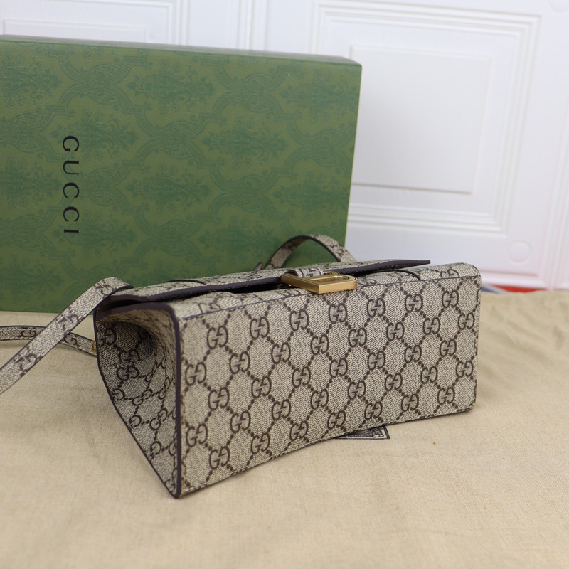 ba*len*cia*ga x g*u*i gg S*p*e monogram small hourglass top handle bag beige ebony