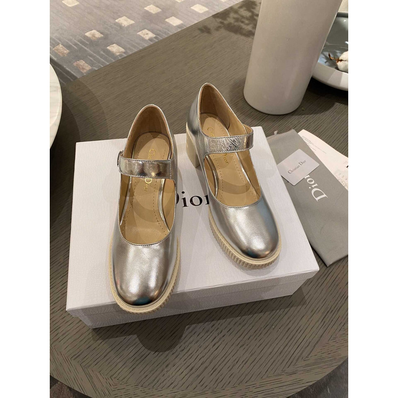 D*or pumps leather silver