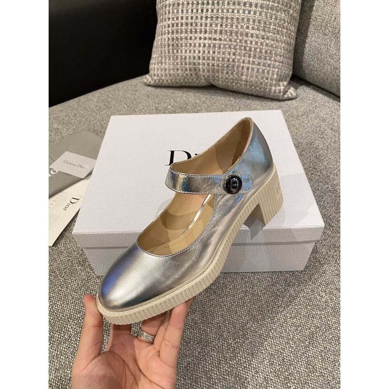 D*or pumps leather silver