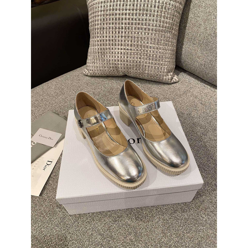 D*or pumps leather silver