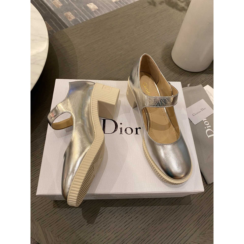 D*or pumps leather silver
