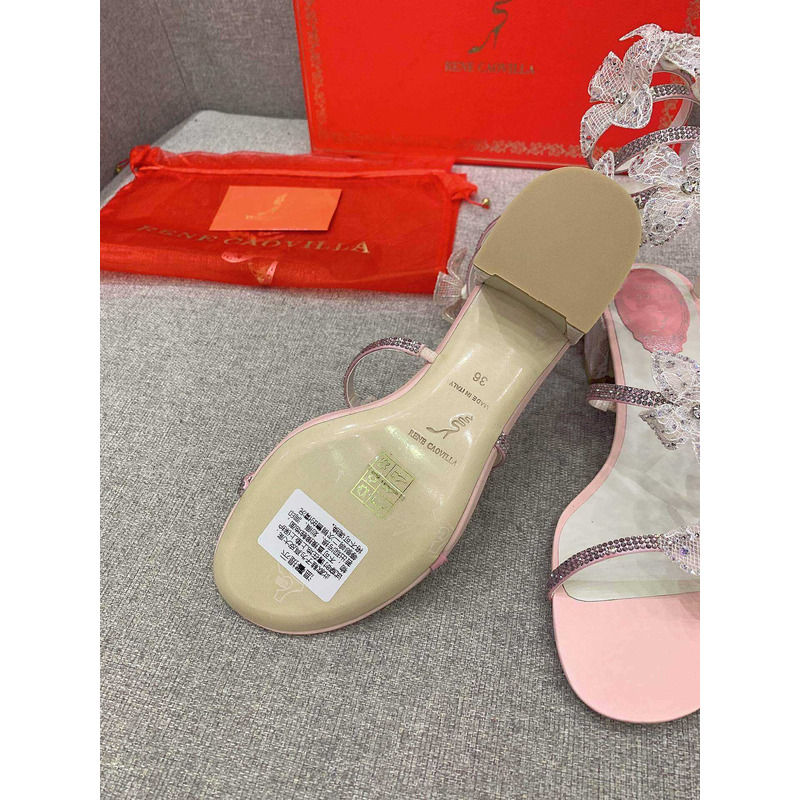 Rene Caovilla Floriane Sandals Light Pink