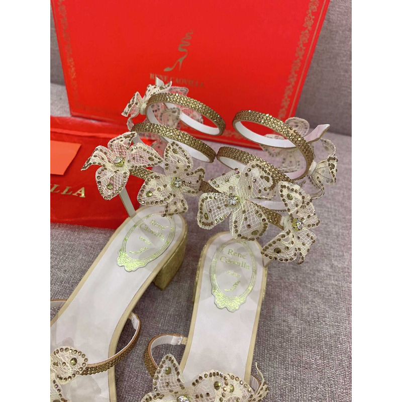 Rene Caovilla Floriane Sandals Yellow