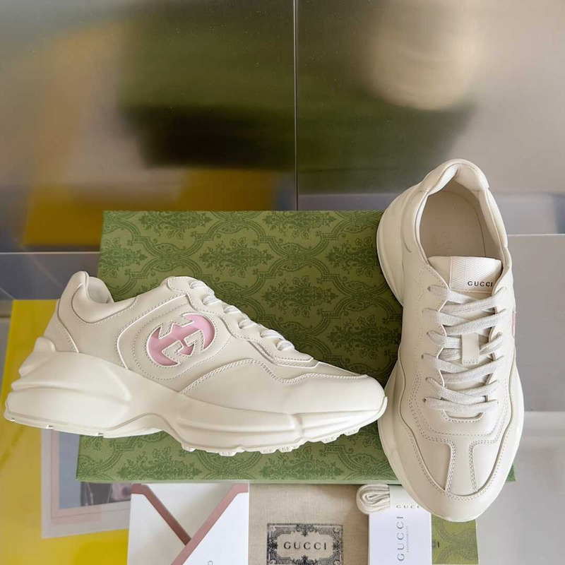 G*u*i rhyton men\''s interlocking g sneaker white and pink