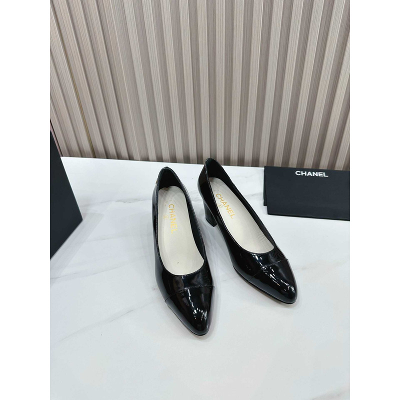 Ch*el pumps patent calfskin black
