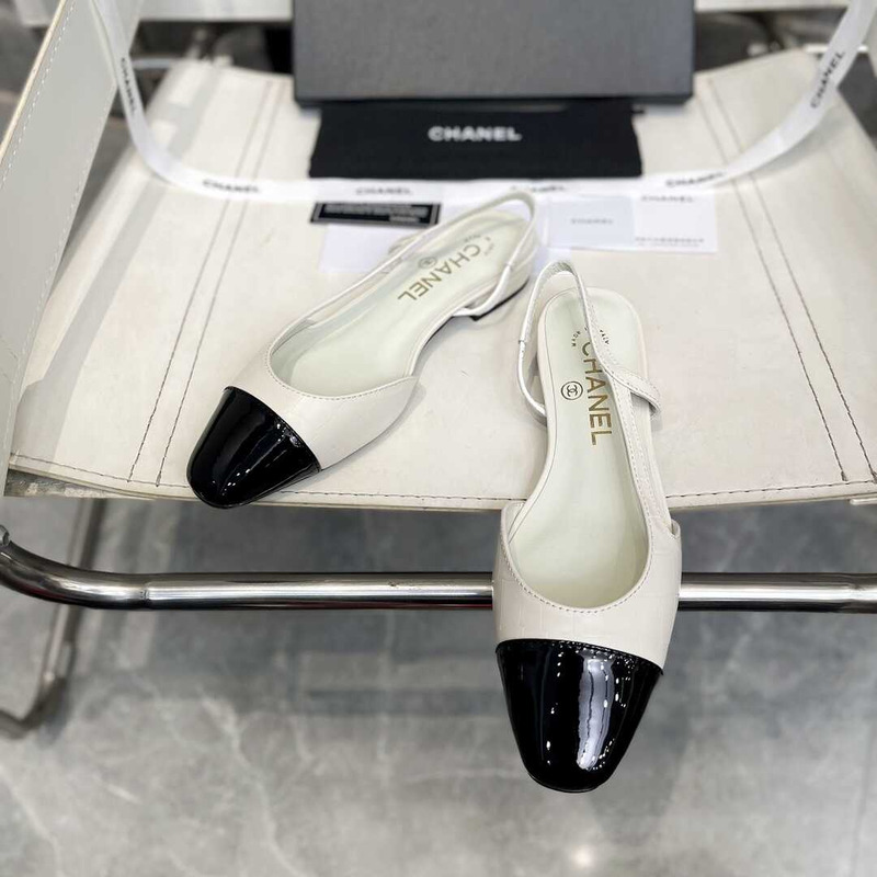 Ch*el  lace up shoes lambskin and faille black and white
