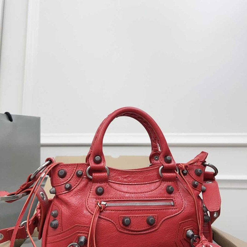 Ba*len*cia*ga neo cagole handbag xs red