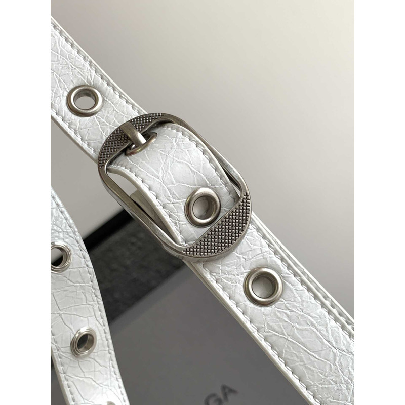 Ba*len*cia*ga le cagole leather belt bag white