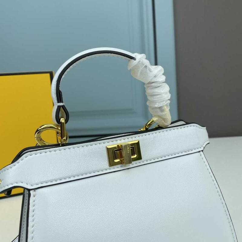 F**di peekaboo mini bag leather pouch light blue