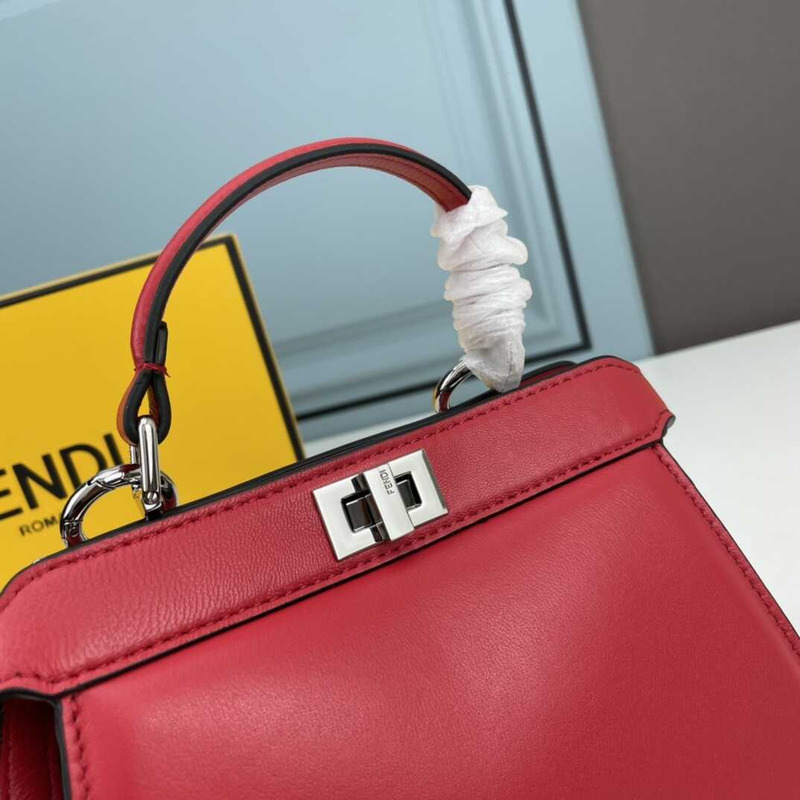 F**di peekaboo mini bag leather pouch red