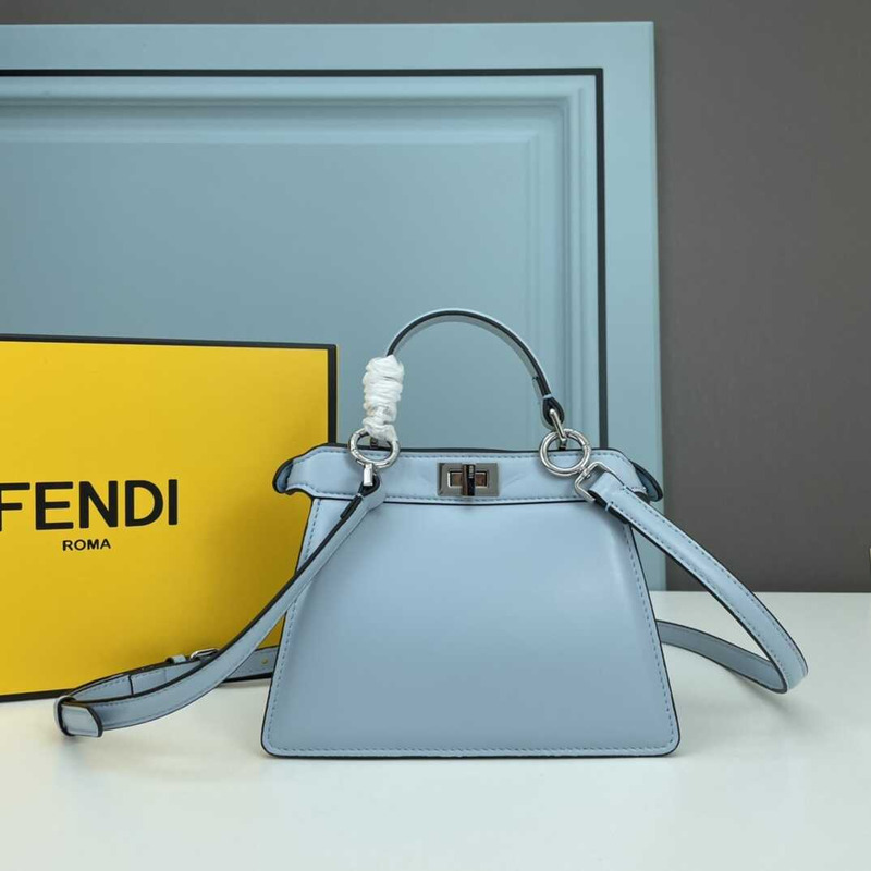 F**di peekaboo mini bag leather pouch blue