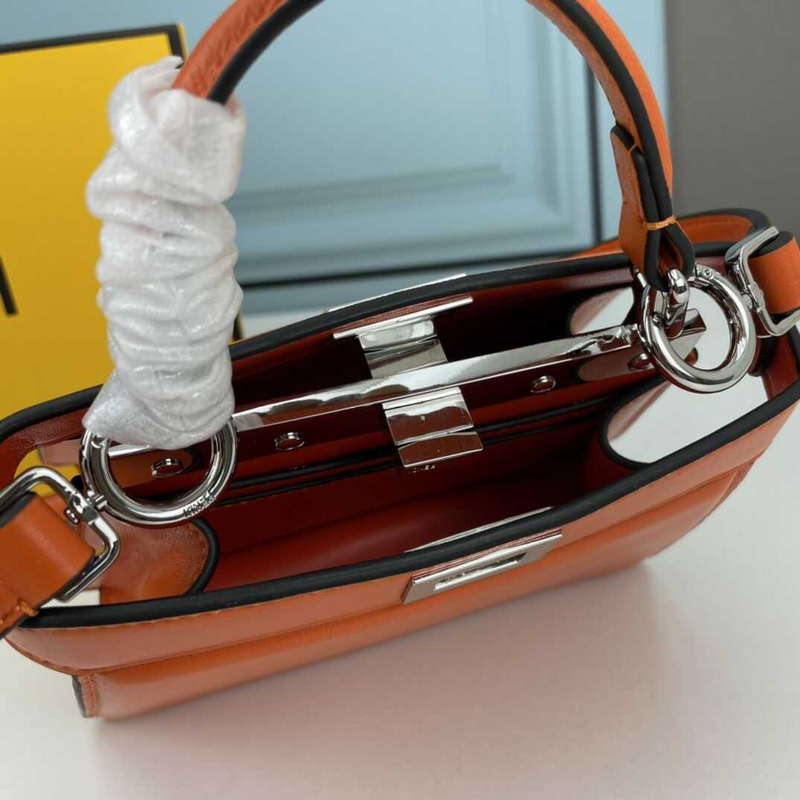 F**di peekaboo mini bag leather pouch brown
