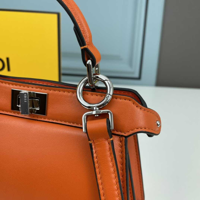 F**di peekaboo mini bag leather pouch brown
