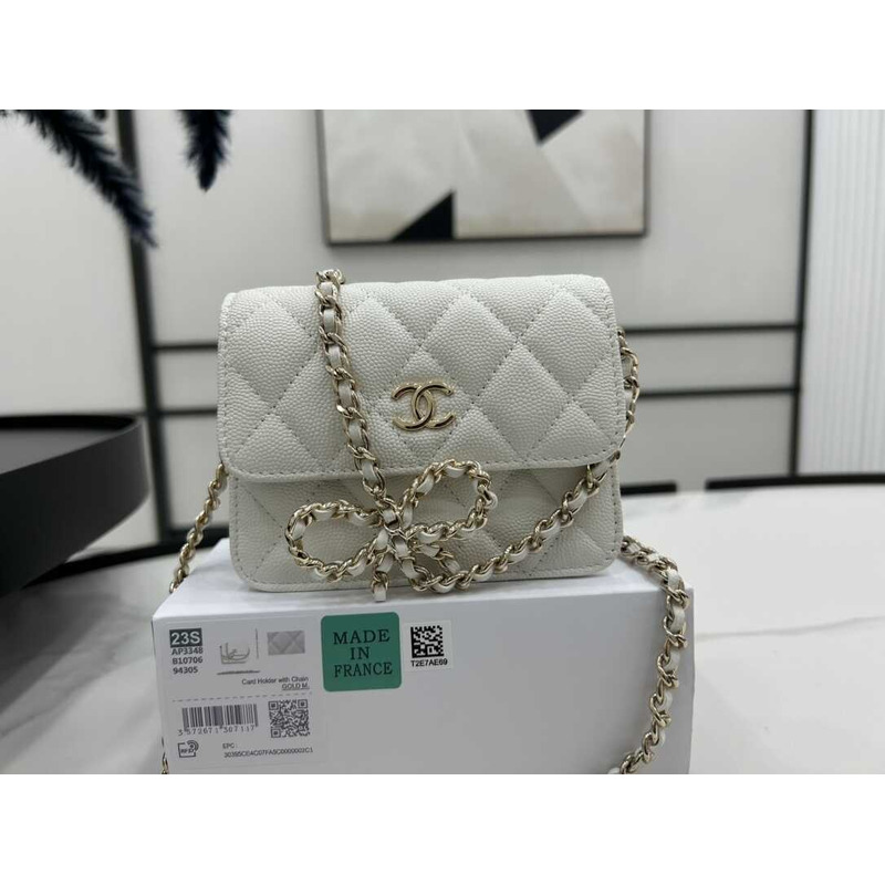Ch*el mini flap lambskin white