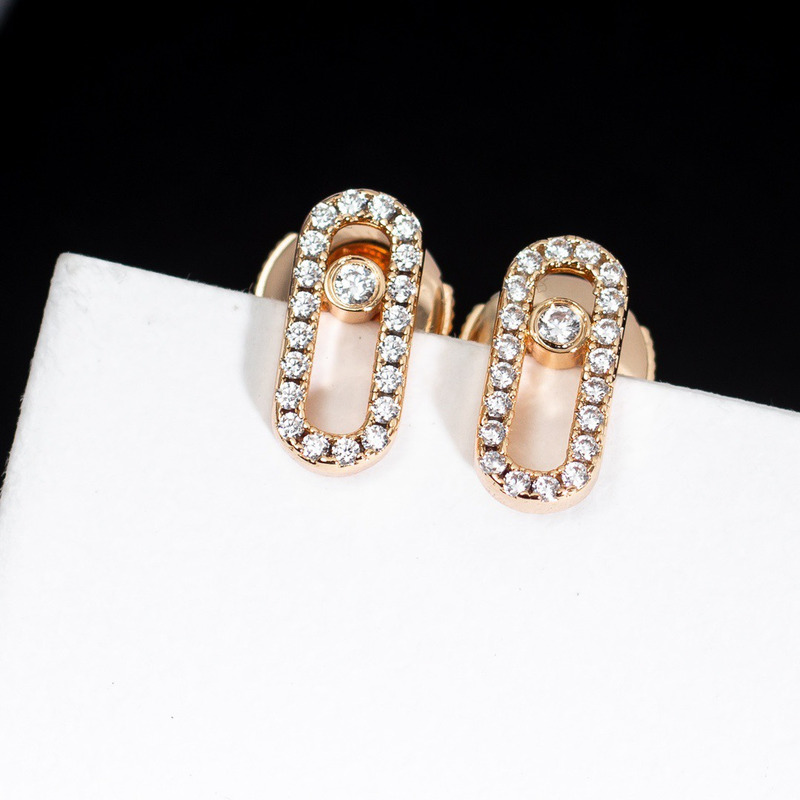 messika move uno Di*m*nd cage stud earrings gold