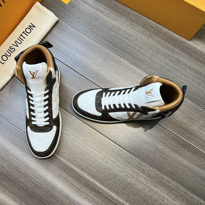 l**is V*t*n high-top sneakers gold and brown