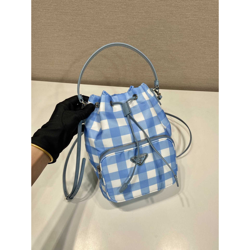 Pra*a duet printed re-nylon bag blue
