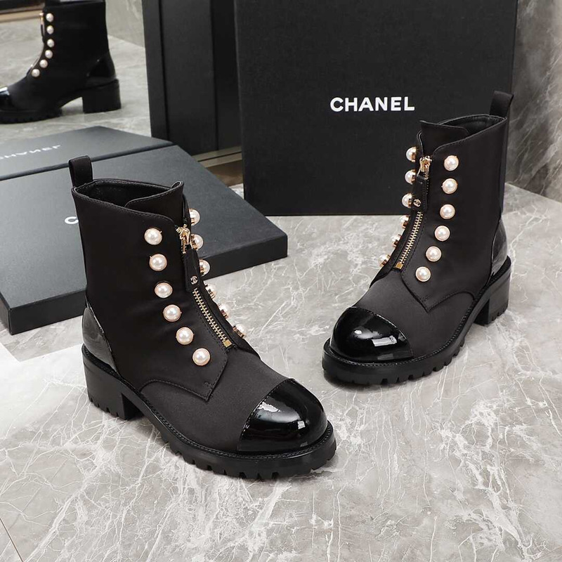 Ch*el  casual style street style plain leather party style black