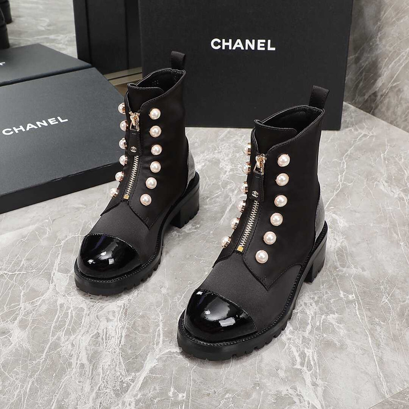 Ch*el  casual style street style plain leather party style black