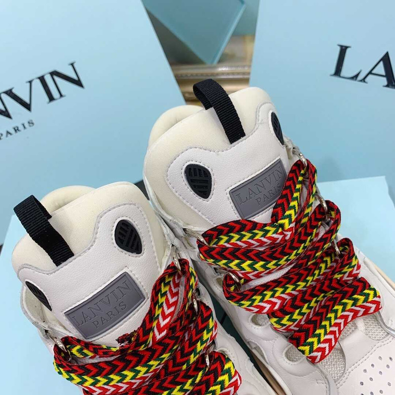 Lanvin Pre-owned Leather Curb Black White In Green/Yellow/Red